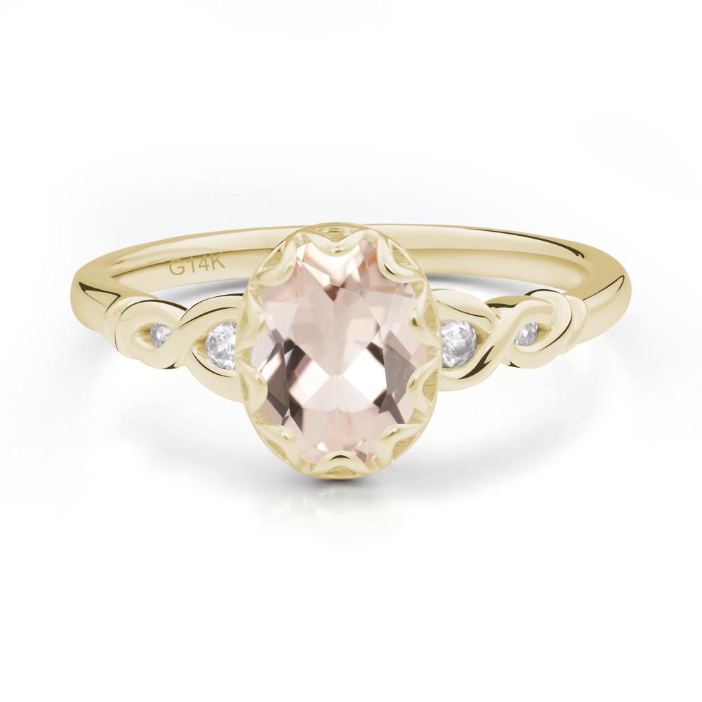 Morganite Vintage Oval Engagement Ring - LUO Jewelry #metal_14k yellow gold
