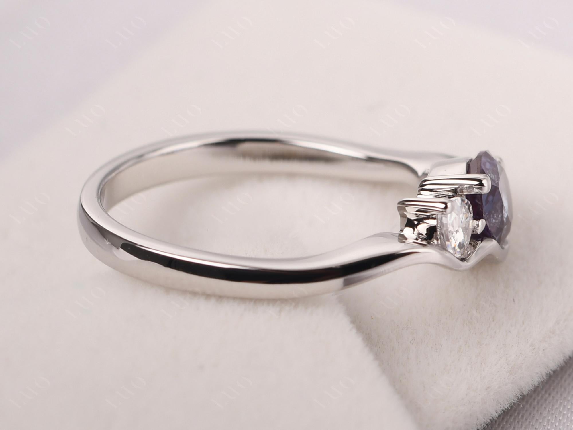 Unique 2 Stones Alexandrite Mothers Ring - LUO Jewelry