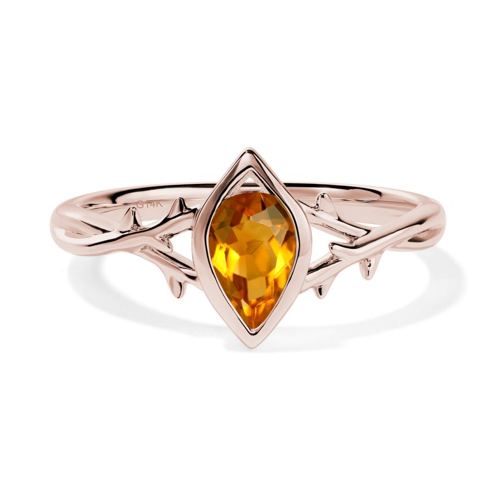Citrine Twig Ring - LUO Jewelry #metal_14k rose gold