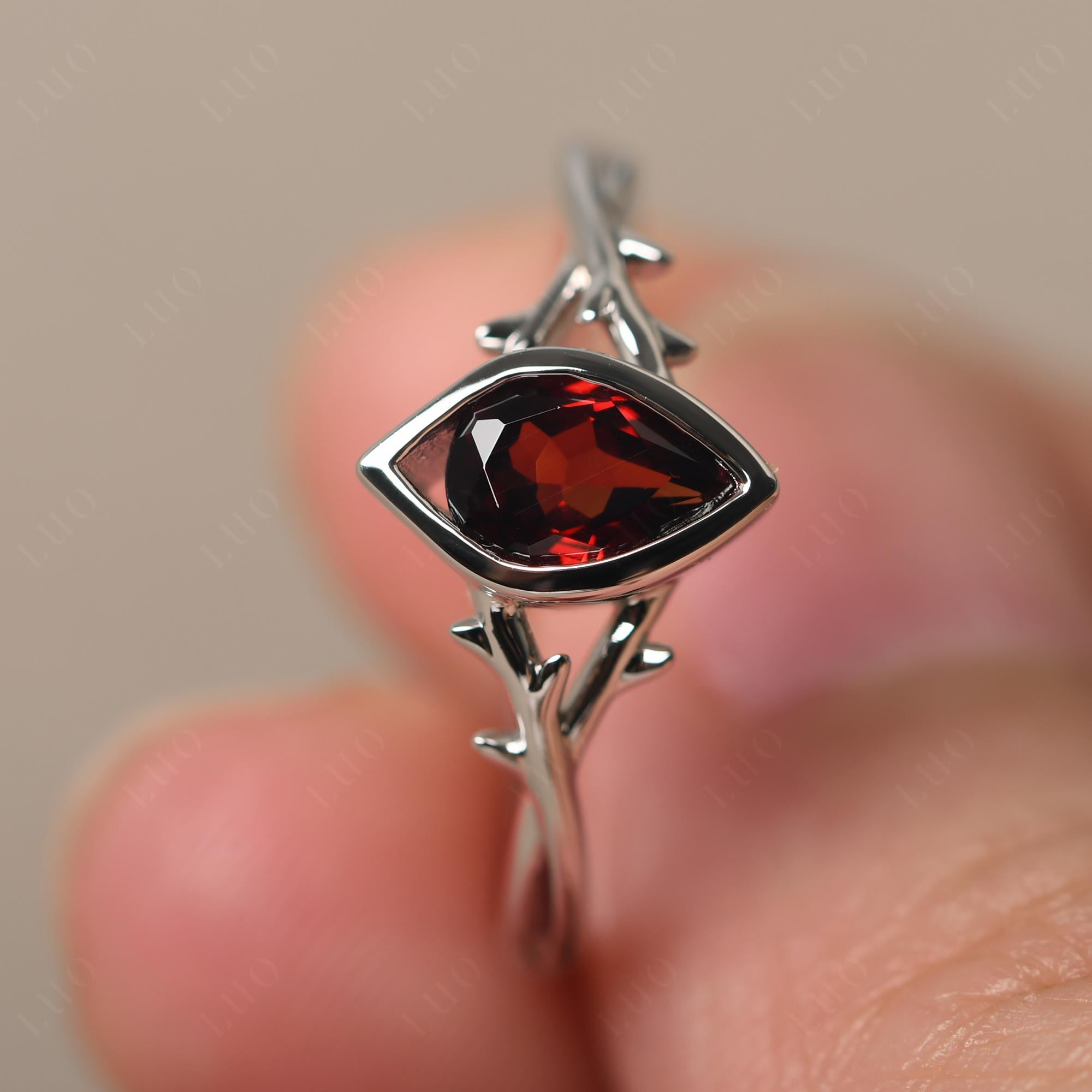 Garnet Twig Ring - LUO Jewelry