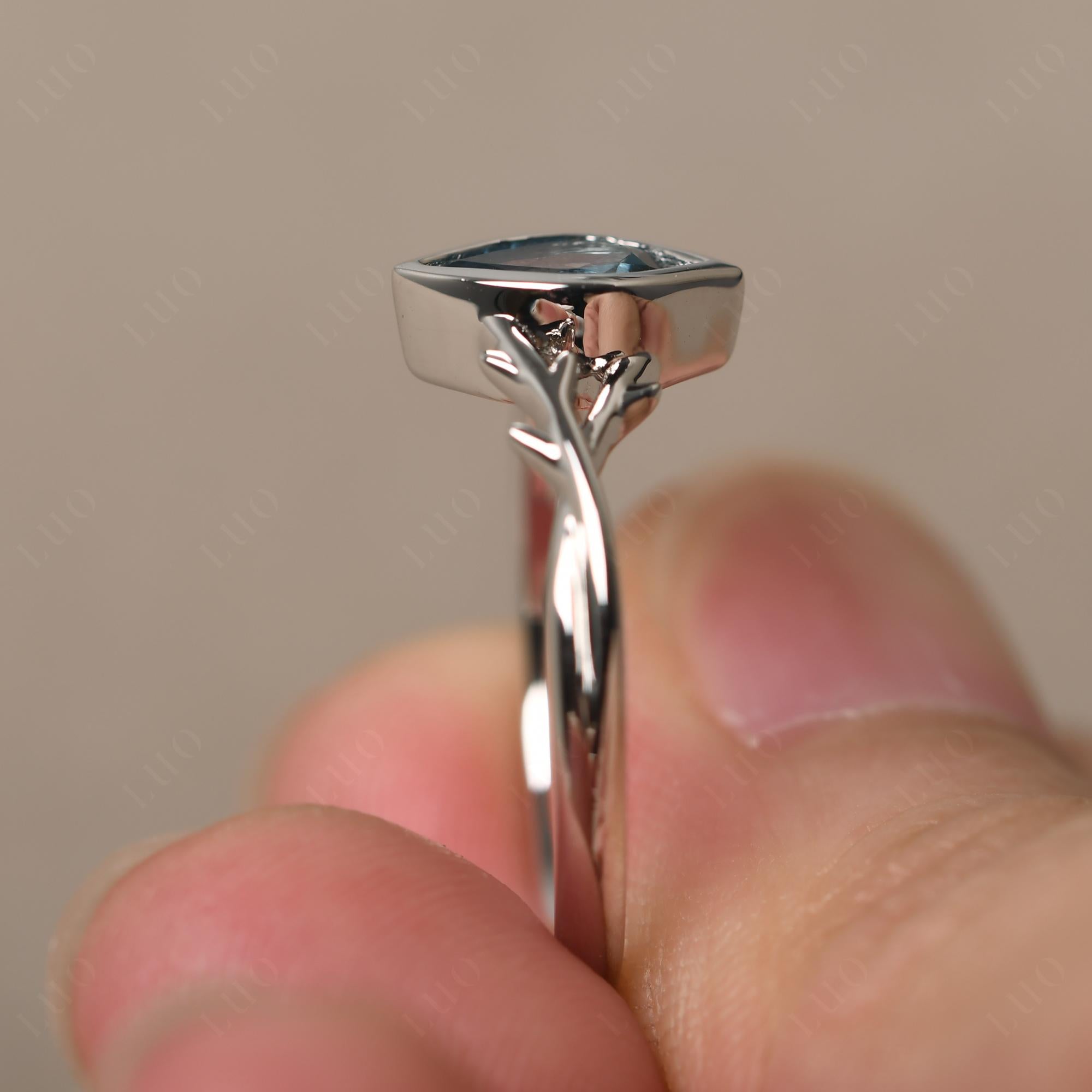 London Blue Topaz Twig Ring - LUO Jewelry