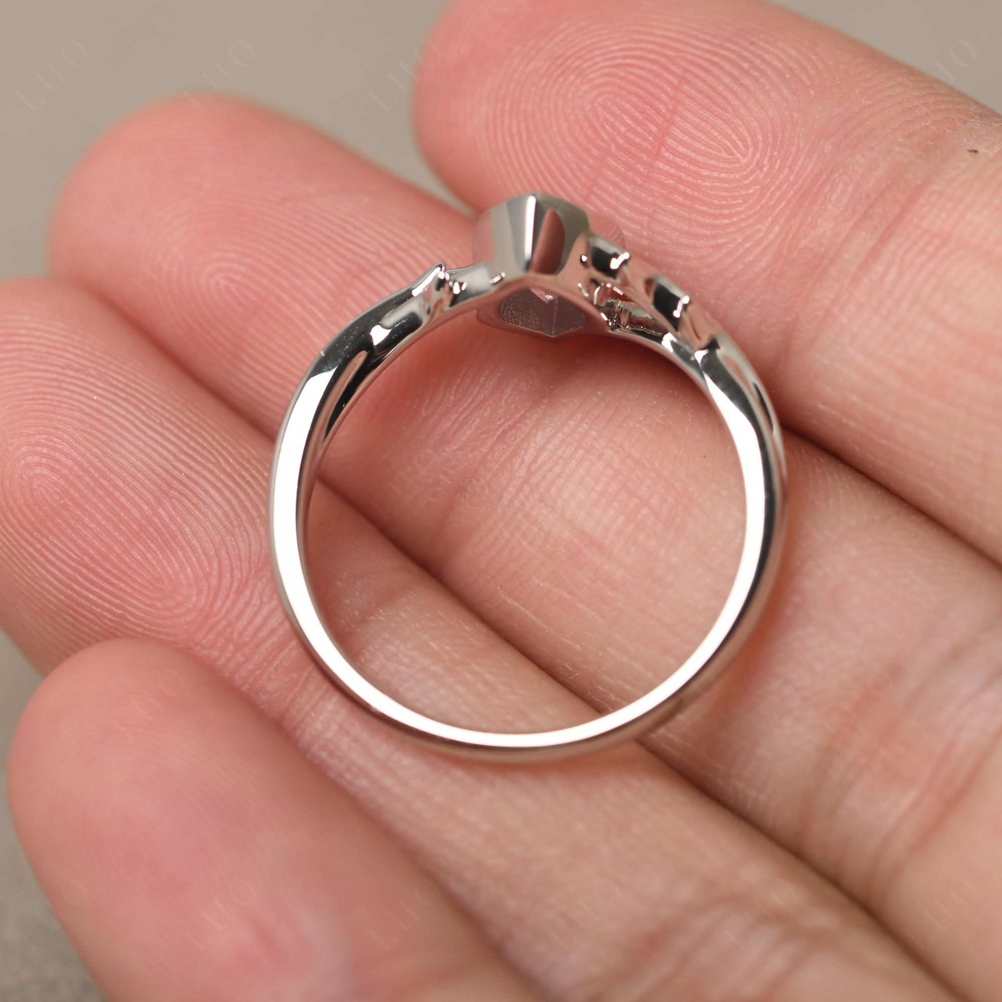 Pink Cubic Zirconia Twig Bezel Set Ring - LUO Jewelry