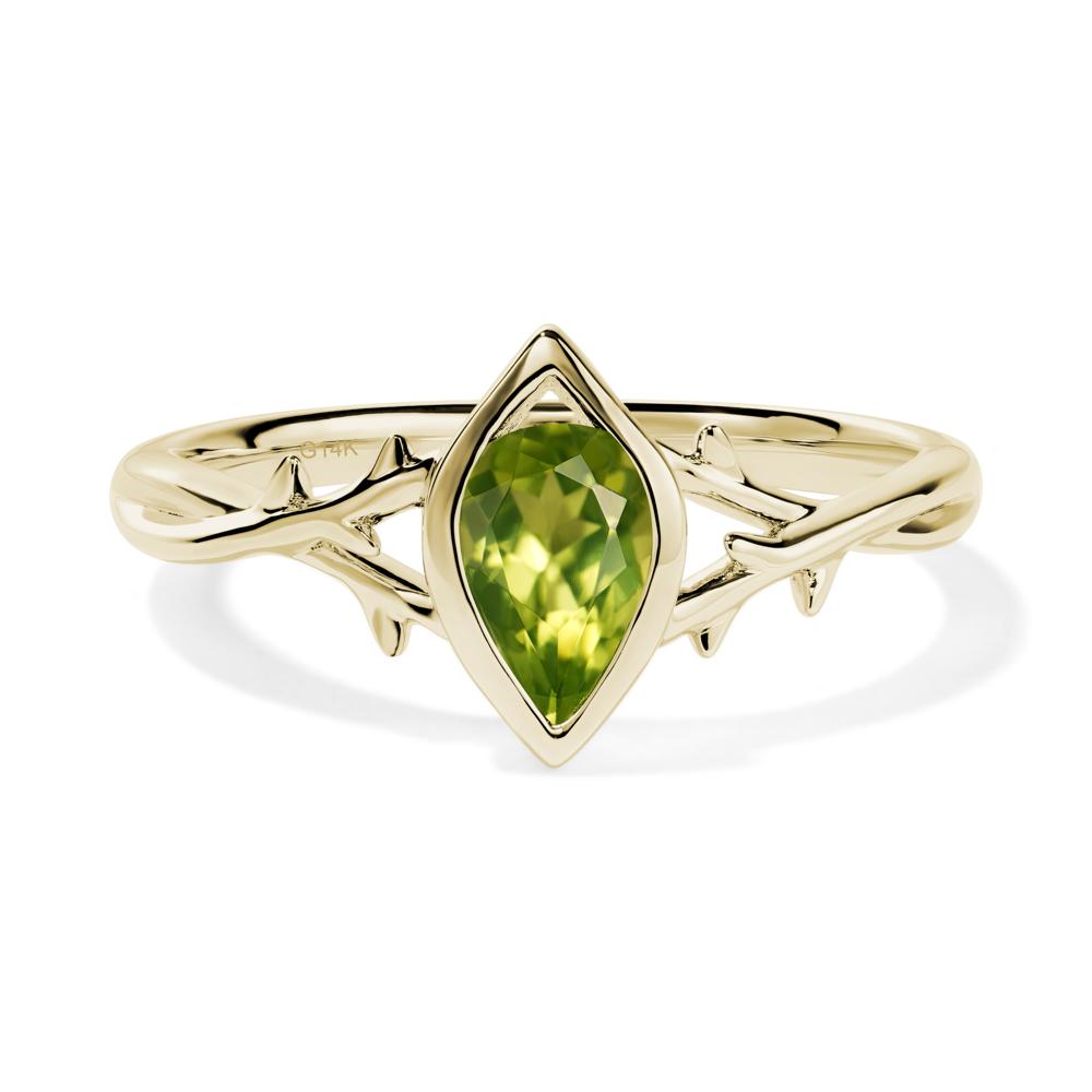 Peridot Twig Ring - LUO Jewelry #metal_14k yellow gold