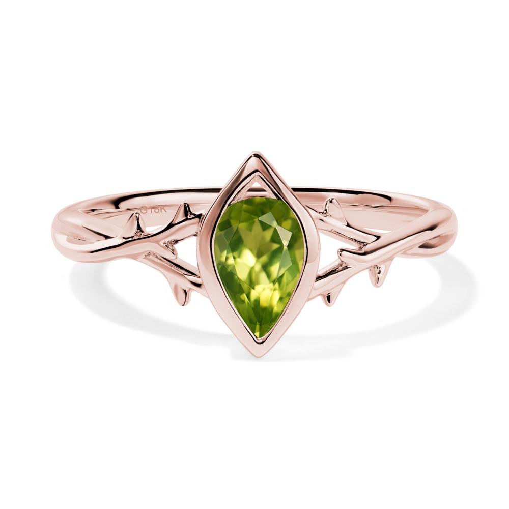 Peridot Twig Ring - LUO Jewelry #metal_18k rose gold