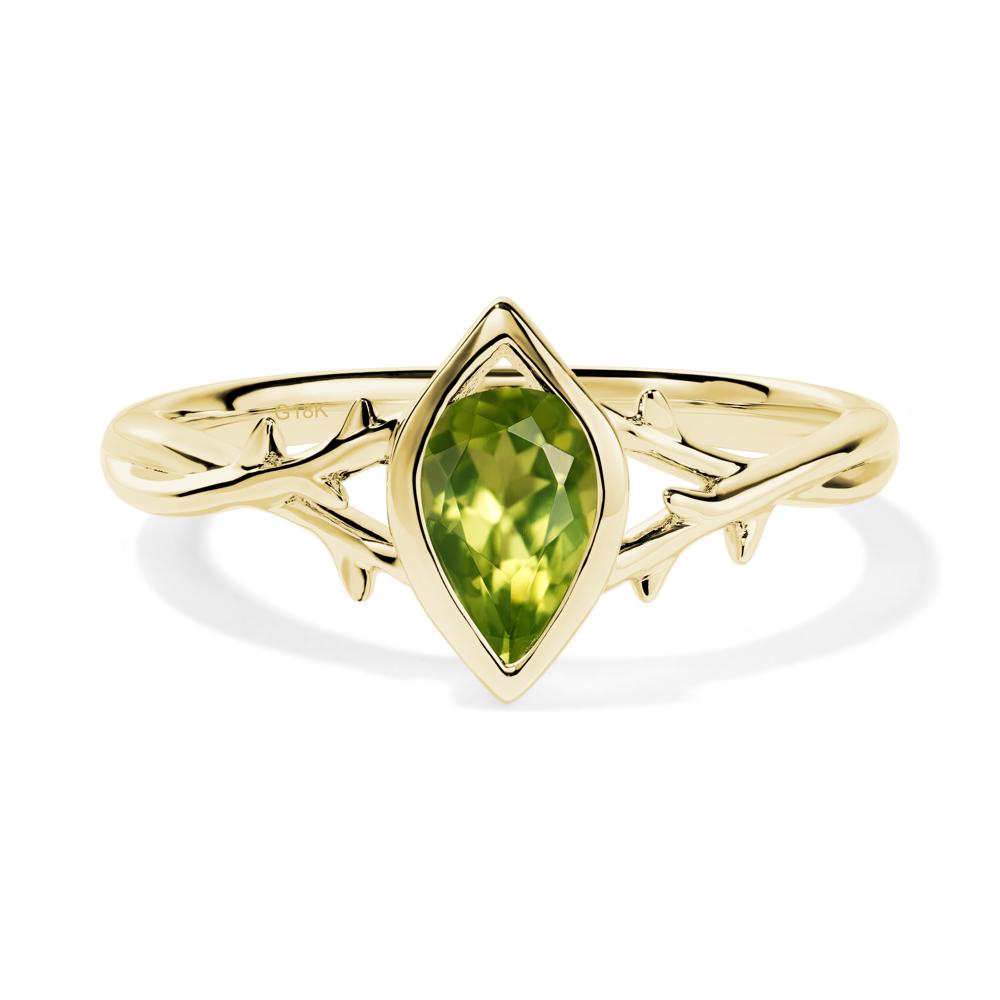 Peridot Twig Ring - LUO Jewelry #metal_18k yellow gold