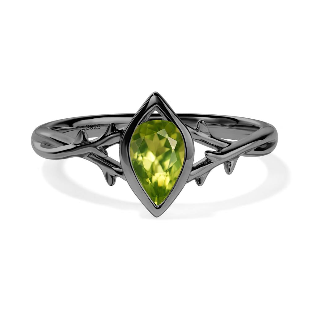 Peridot Twig Ring - LUO Jewelry #metal_black finish sterling silver