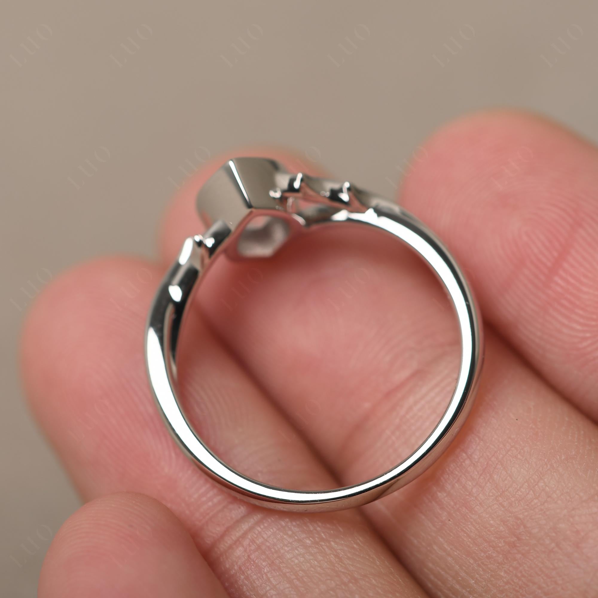 Rose Quartz Twig Bezel Set Ring - LUO Jewelry