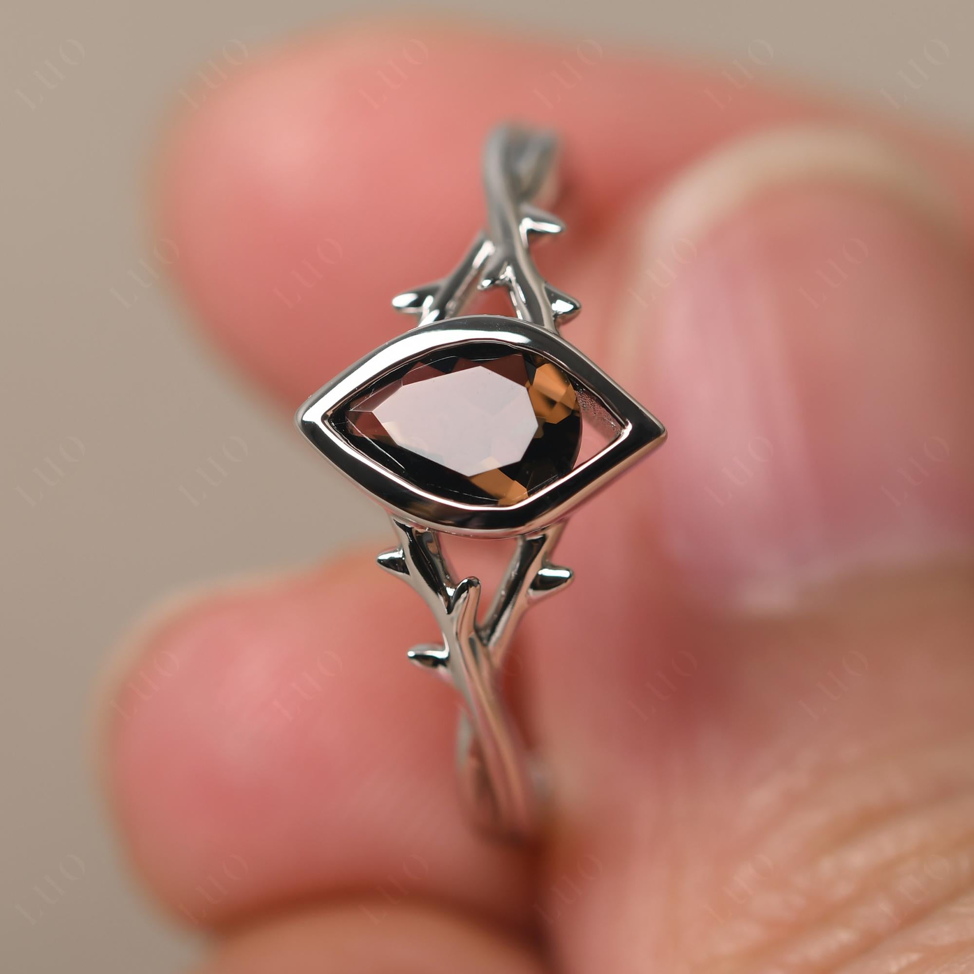 Smoky Quartz Twig Ring - LUO Jewelry