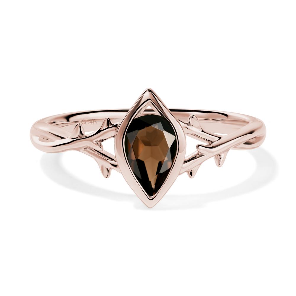 Smoky Quartz Twig Ring - LUO Jewelry #metal_14k rose gold