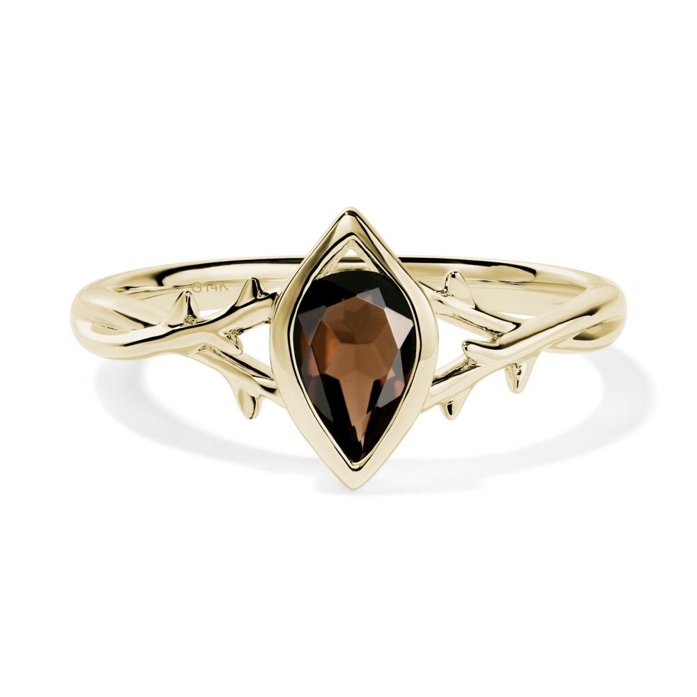 Smoky Quartz Twig Ring - LUO Jewelry #metal_14k yellow gold