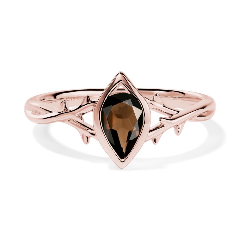 Smoky Quartz Twig Ring - LUO Jewelry #metal_18k rose gold