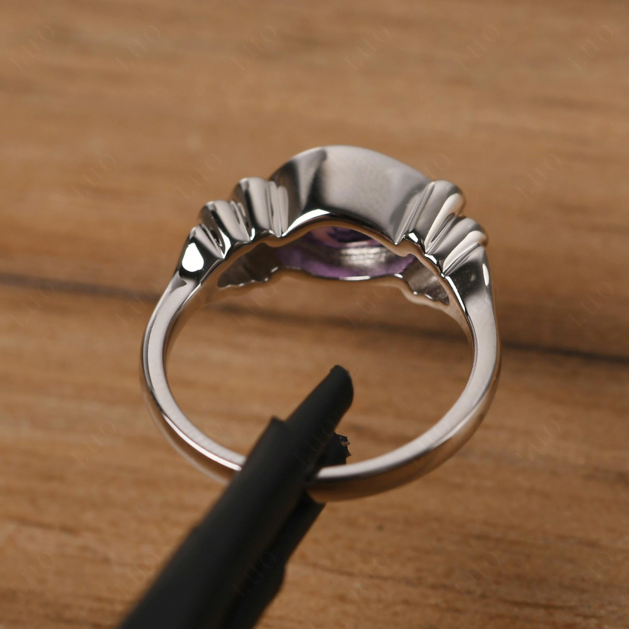 Amethyst Scrollwork Ring - LUO Jewelry