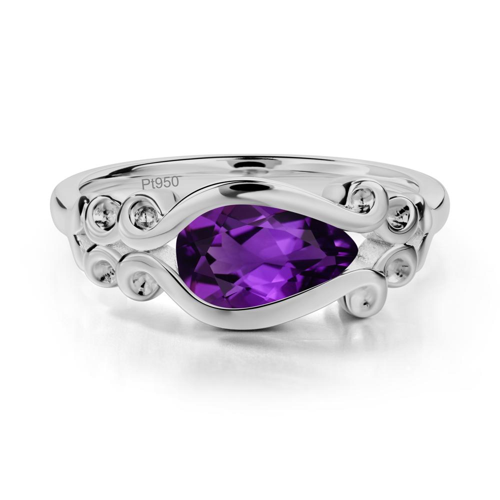 Amethyst Scrollwork Ring - LUO Jewelry #metal_platinum
