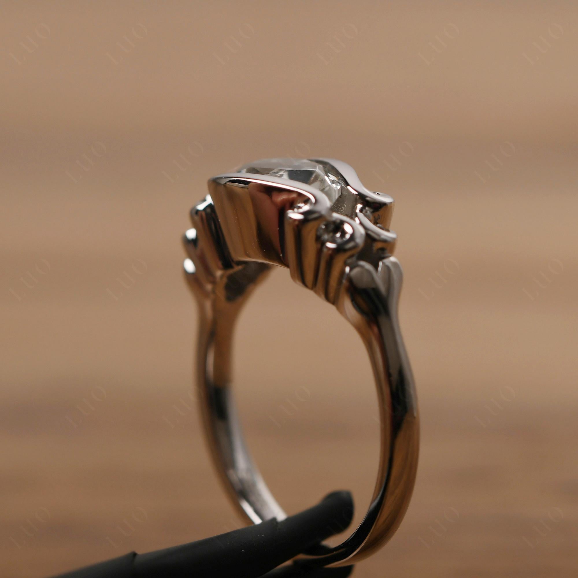 Green Amethyst Scrollwork Ring - LUO Jewelry