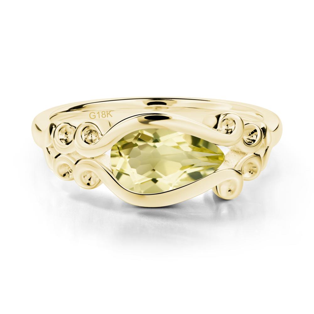 Lemon Quartz Scrollwork Ring - LUO Jewelry #metal_18k yellow gold