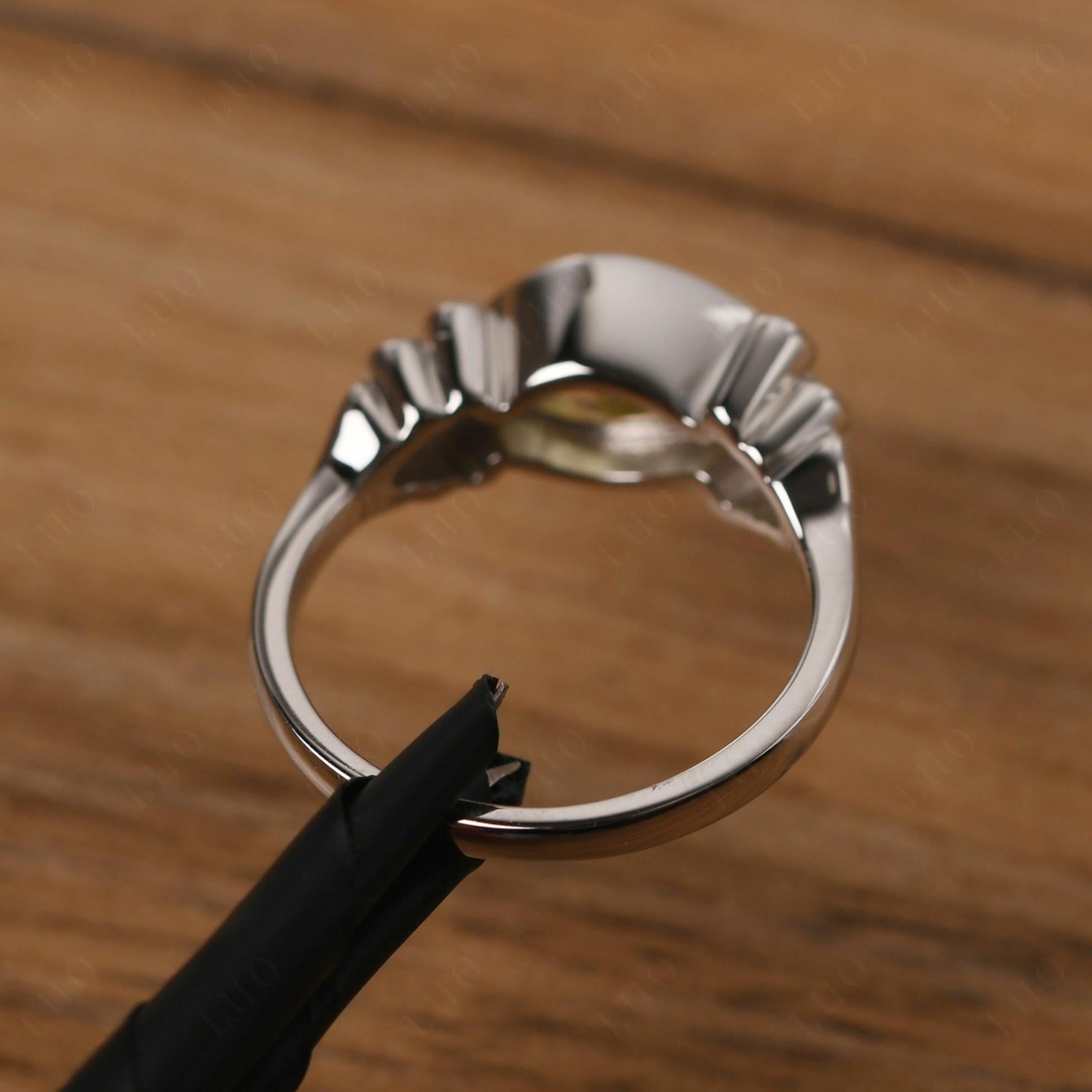 Lemon Quartz Scrollwork Ring - LUO Jewelry