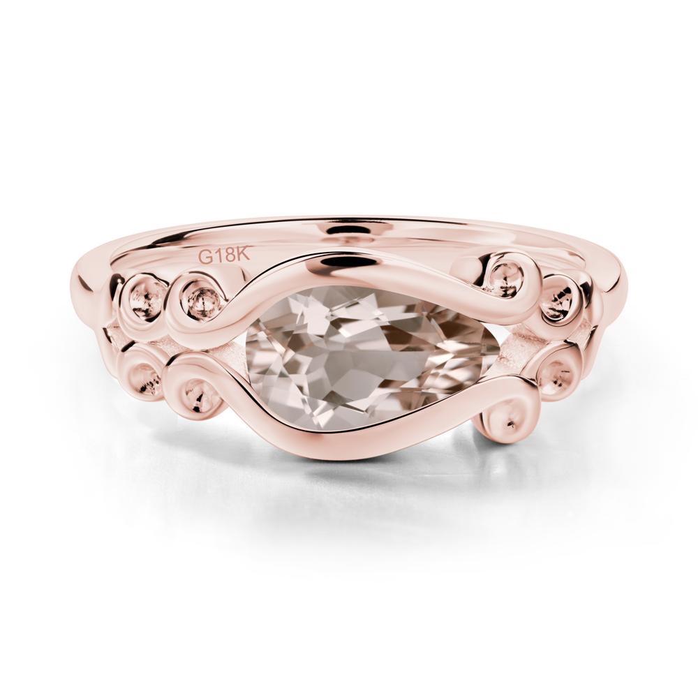 Morganite Scrollwork Ring - LUO Jewelry #metal_18k rose gold