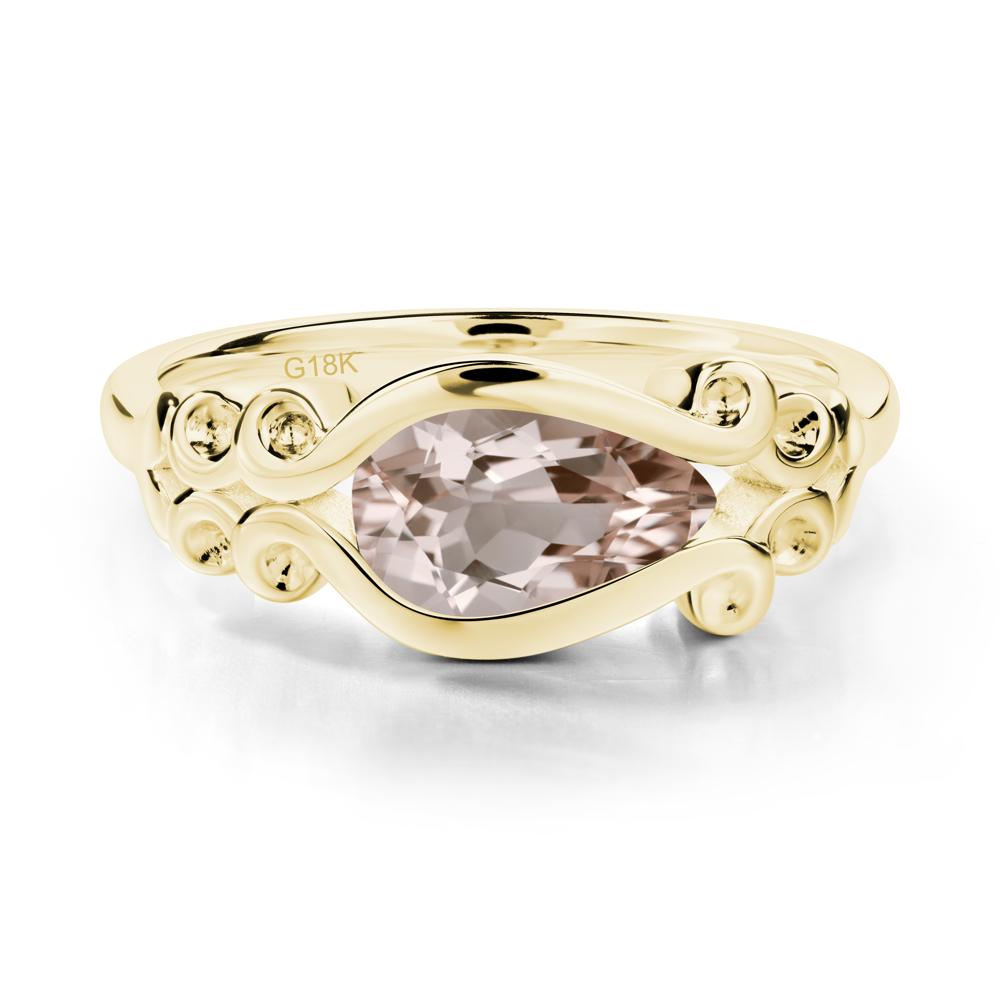 Morganite Scrollwork Ring - LUO Jewelry #metal_18k yellow gold