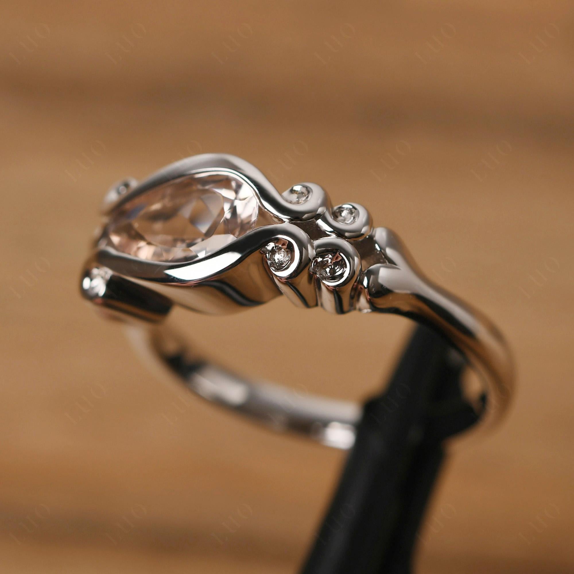 Morganite Scrollwork Ring - LUO Jewelry