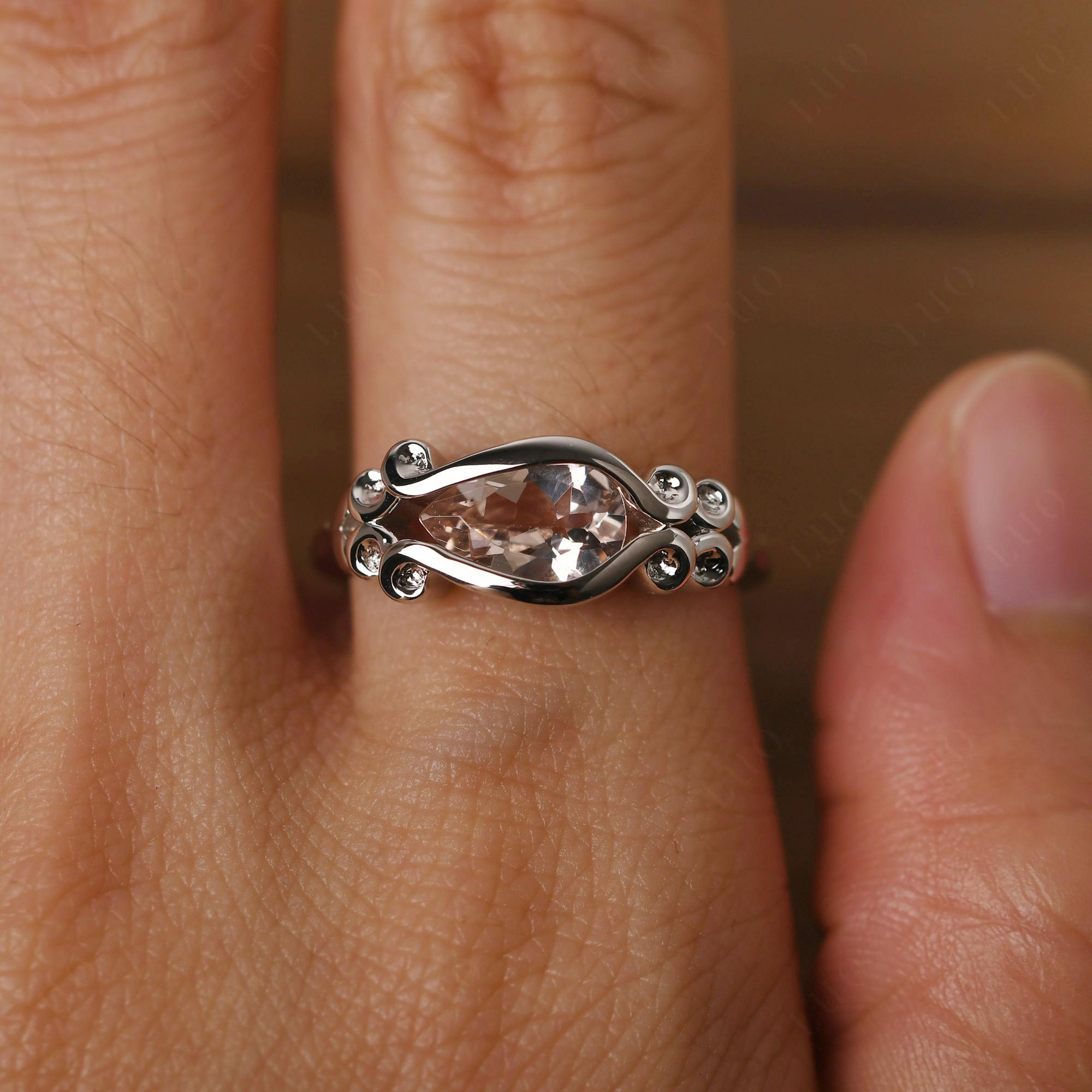 Morganite Scrollwork Ring - LUO Jewelry