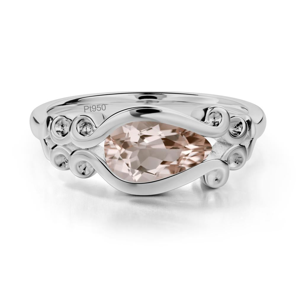 Morganite Scrollwork Ring - LUO Jewelry #metal_platinum