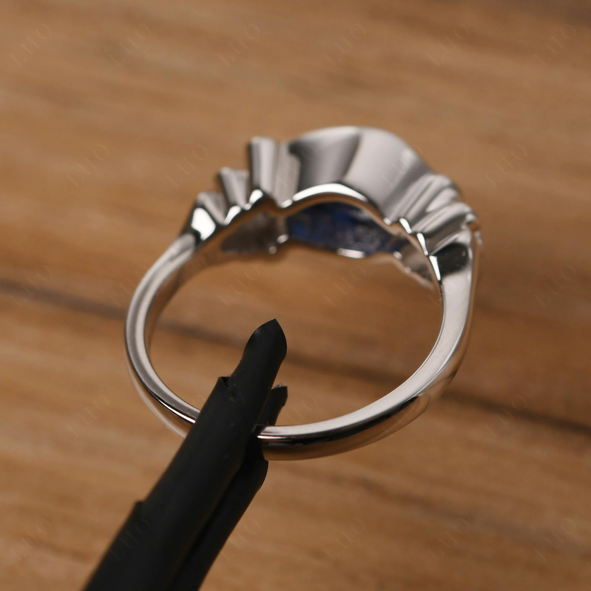 Sapphire Scrollwork Ring - LUO Jewelry