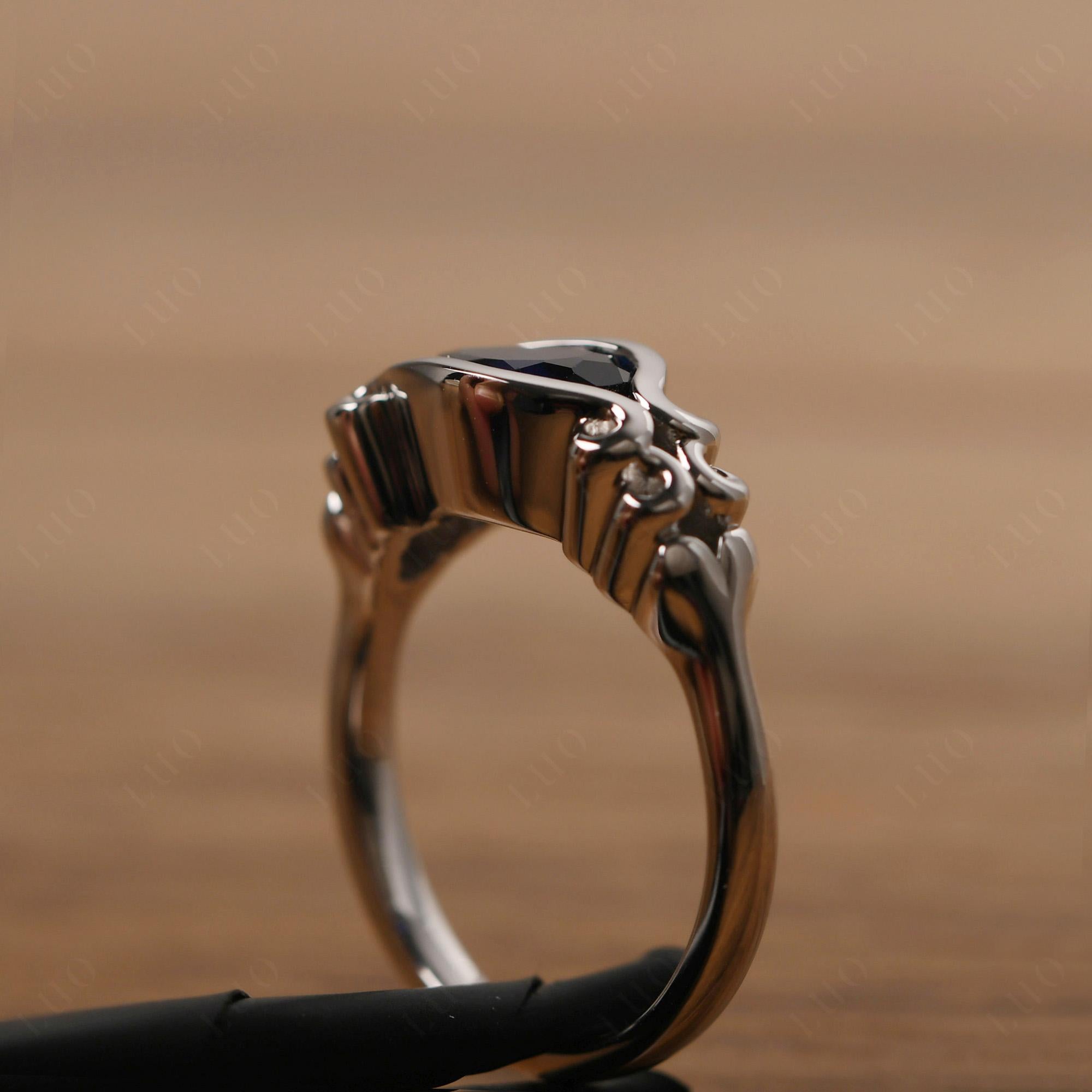 Sapphire Scrollwork Ring - LUO Jewelry