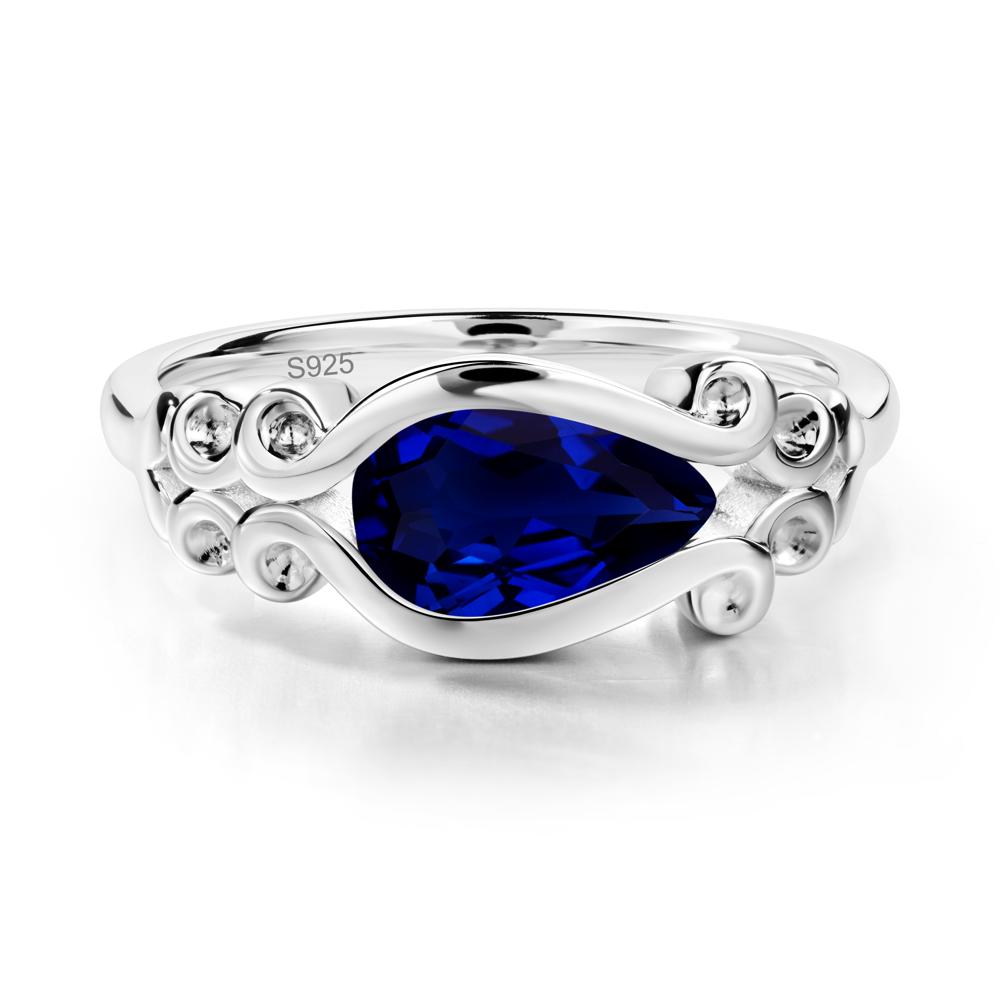 Sapphire Scrollwork Ring - LUO Jewelry #metal_sterling silver