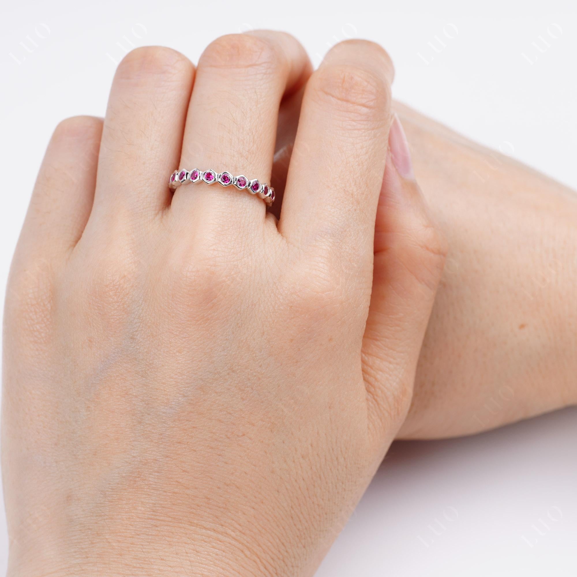 Ruby Honeycomb Ring | LUO Jewelry