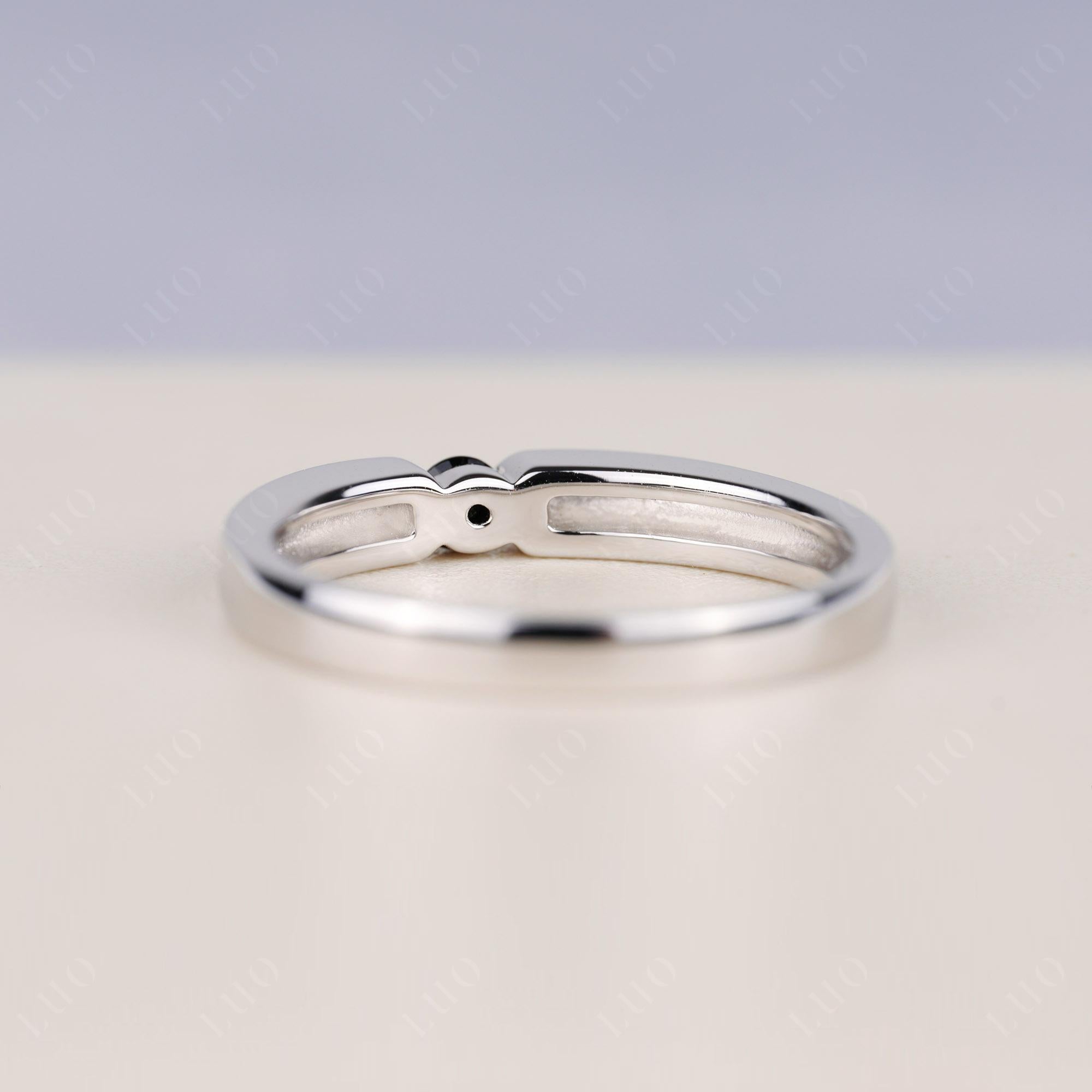 Black Spinel Solitaire Band Ring - LUO Jewelry