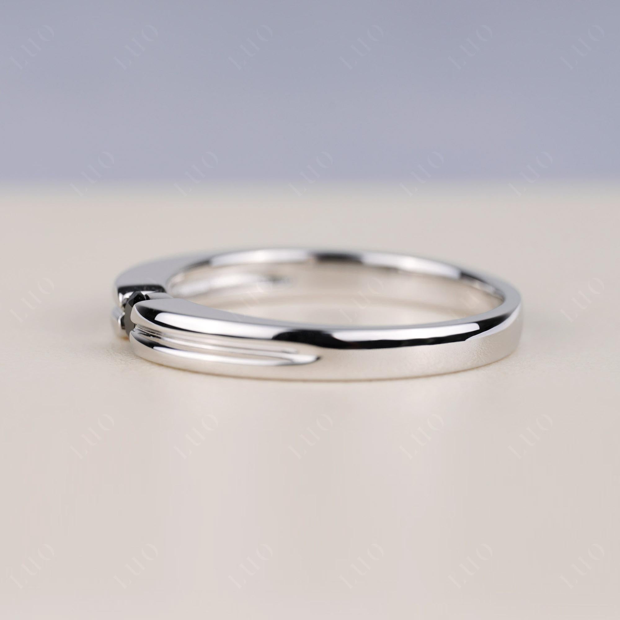 Black Spinel Solitaire Band Ring - LUO Jewelry