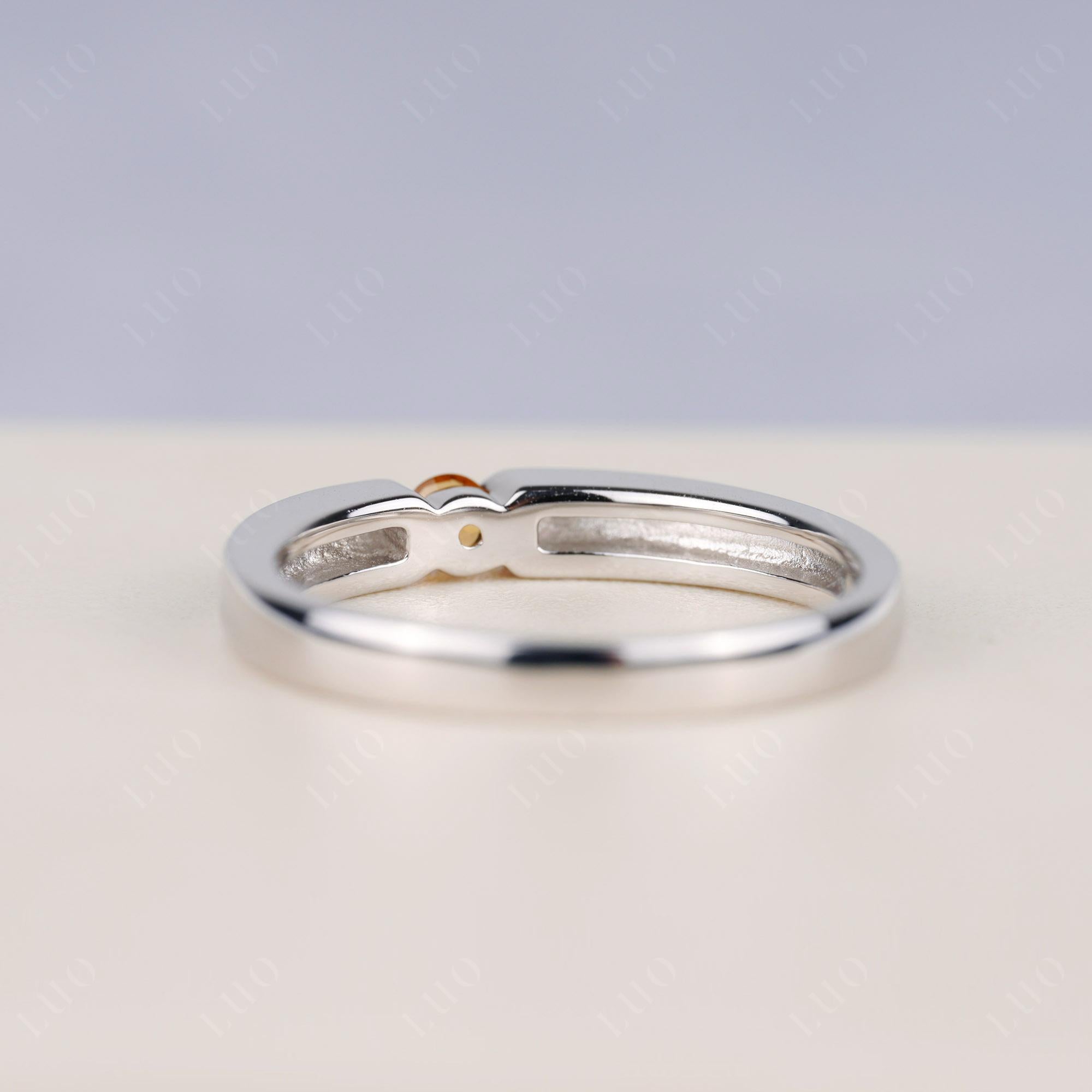 Citrine Solitaire Band Ring - LUO Jewelry