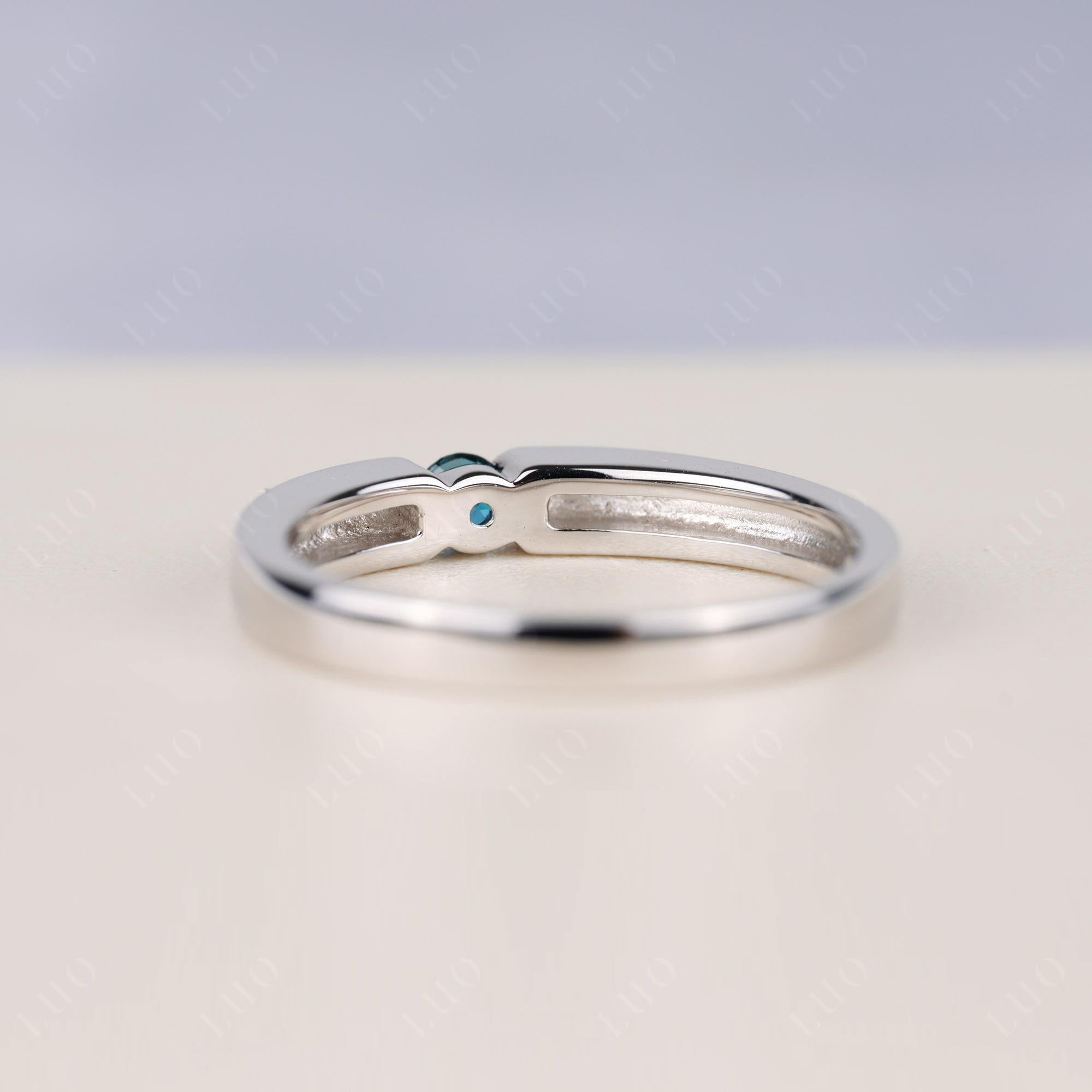 London Blue Topaz Solitaire Band Ring - LUO Jewelry