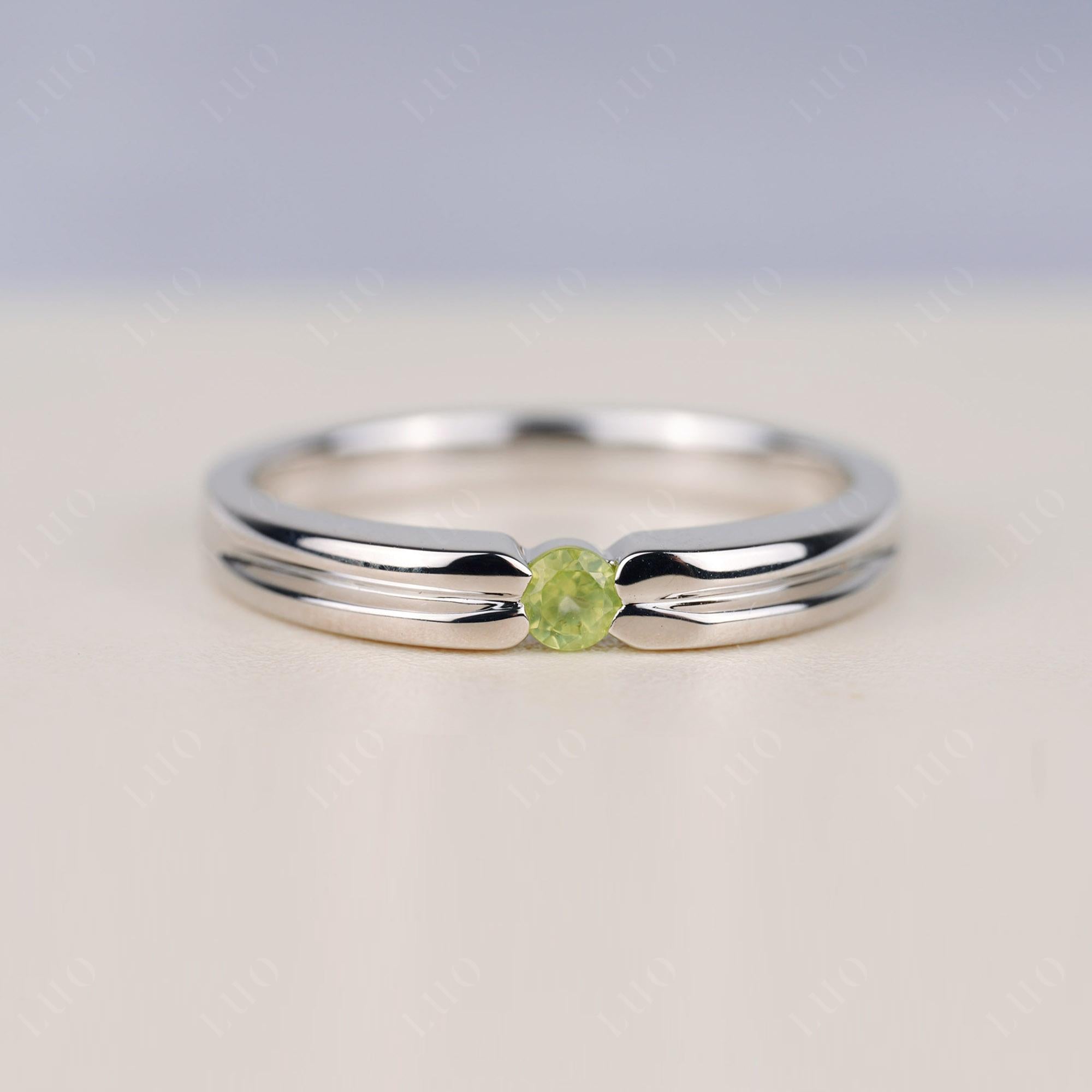 Peridot Solitaire Band Ring - LUO Jewelry