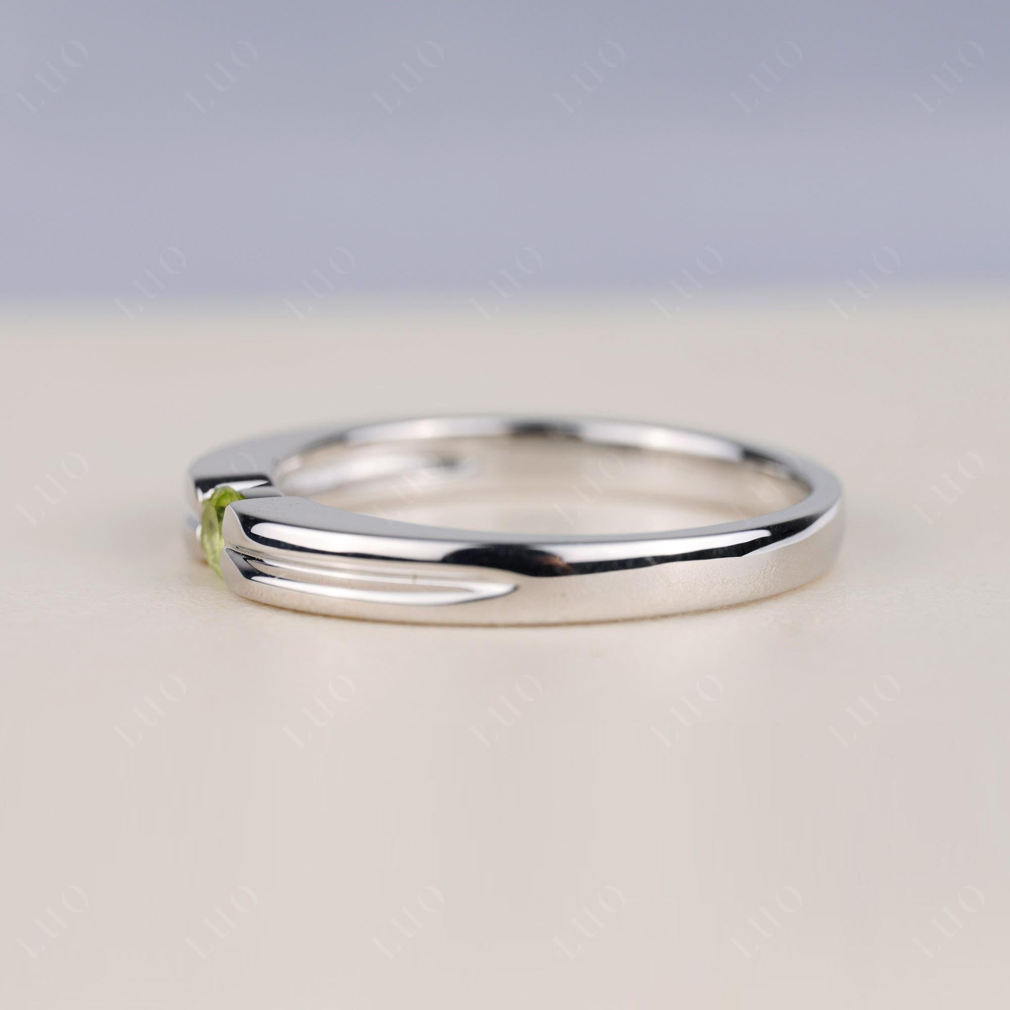 Peridot Solitaire Band Ring - LUO Jewelry