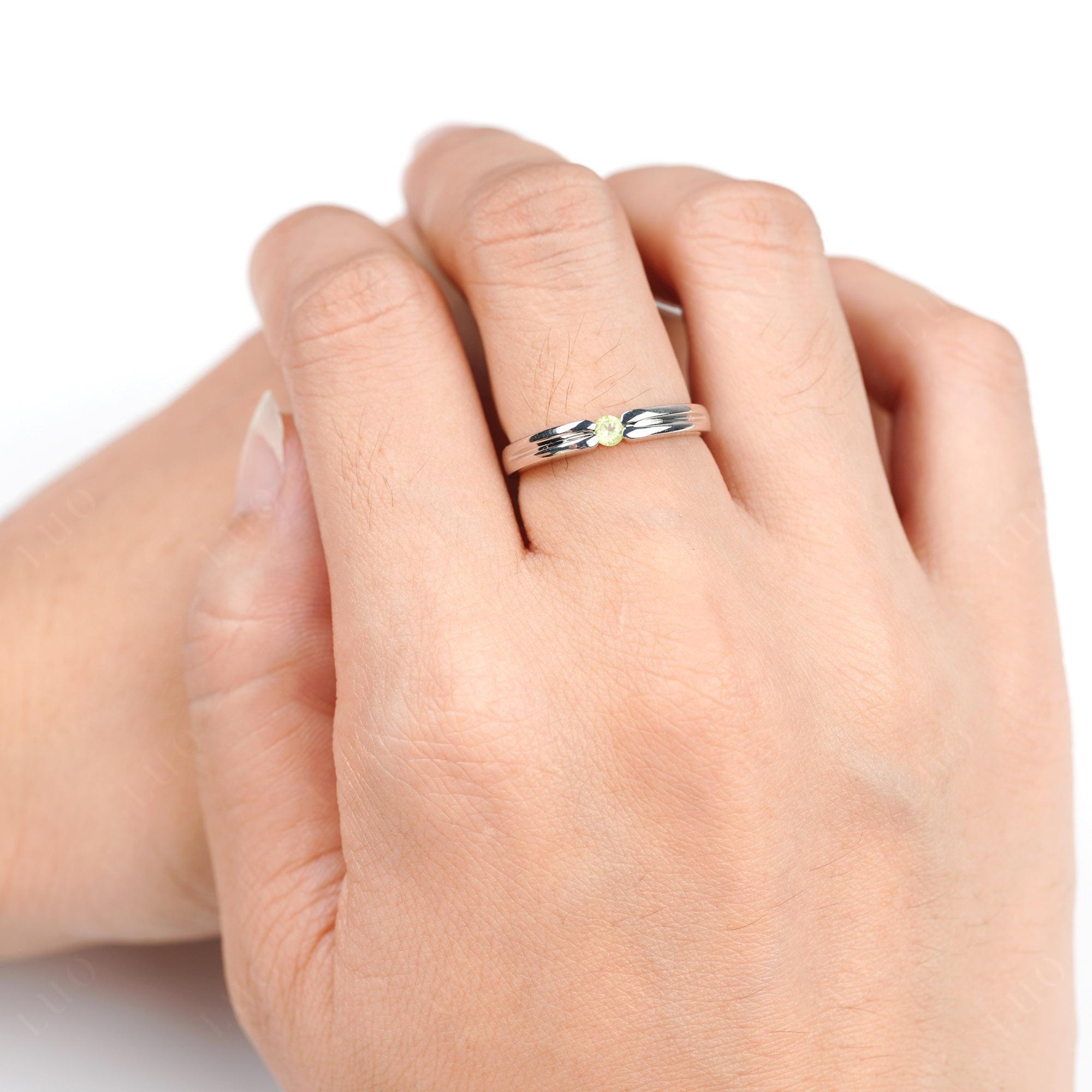 Peridot Solitaire Band Ring - LUO Jewelry
