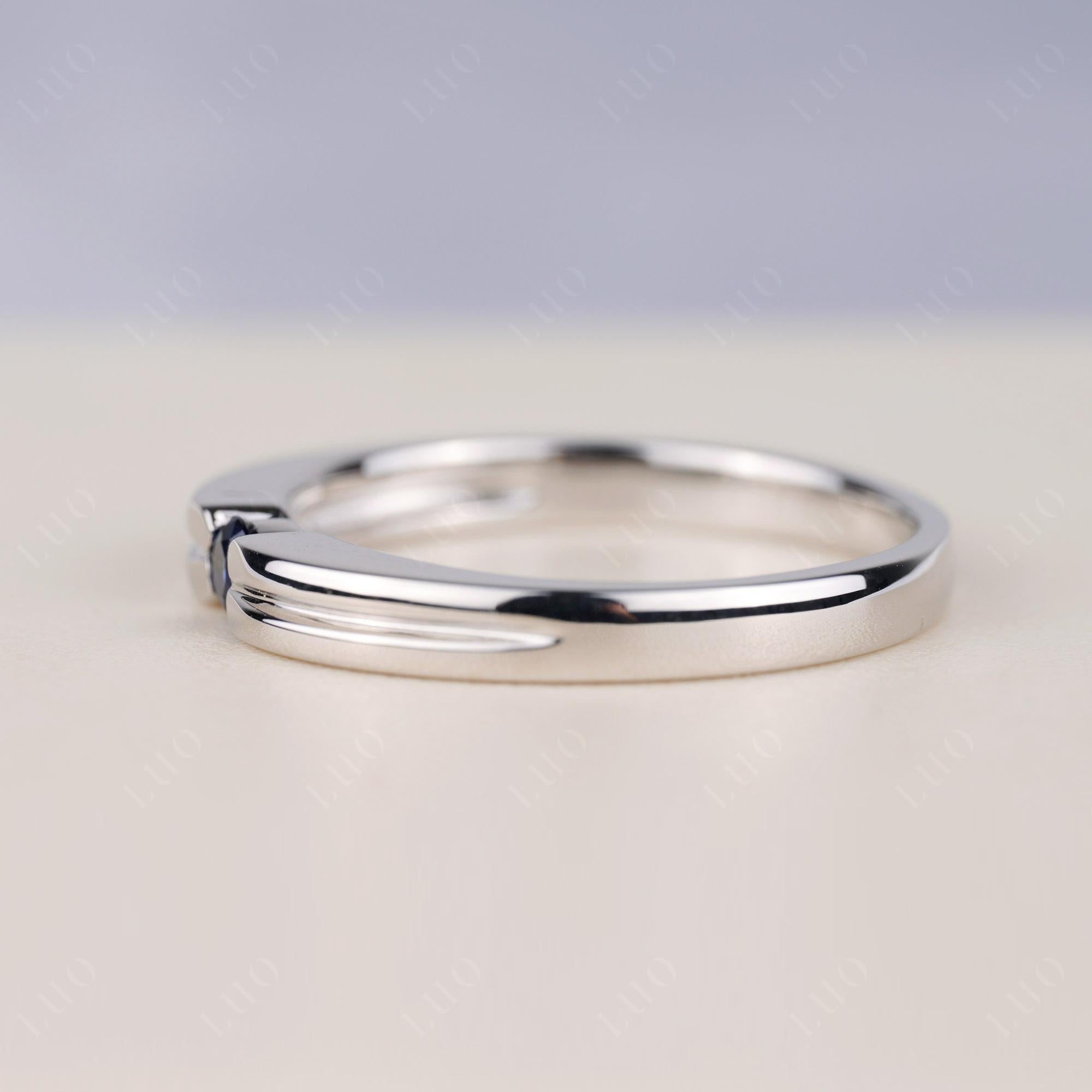 Sapphire Solitaire Band Ring - LUO Jewelry