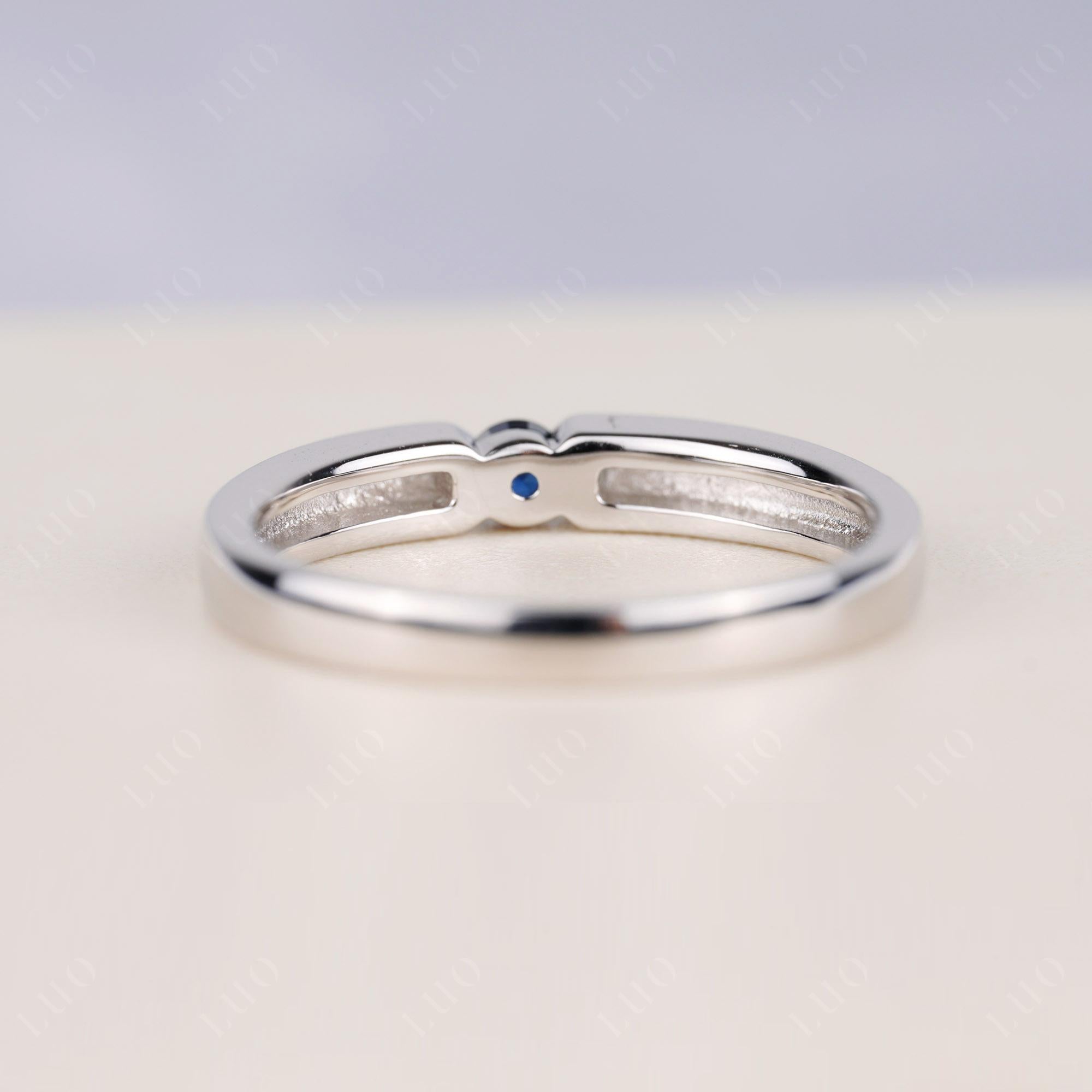 Sapphire Solitaire Band Ring - LUO Jewelry