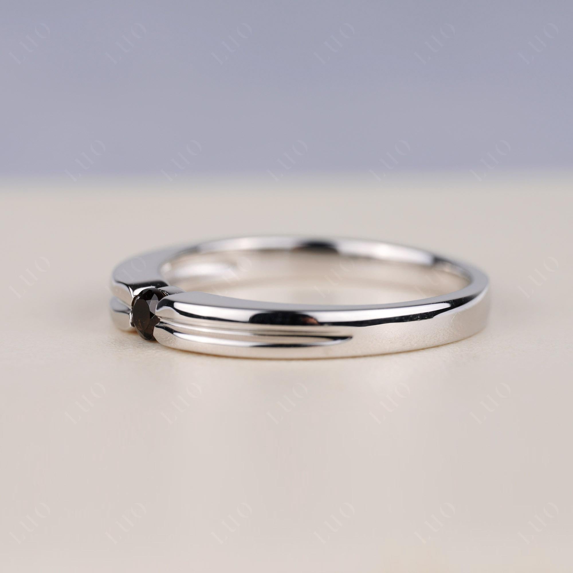 Smoky Quartz Solitaire Band Ring - LUO Jewelry
