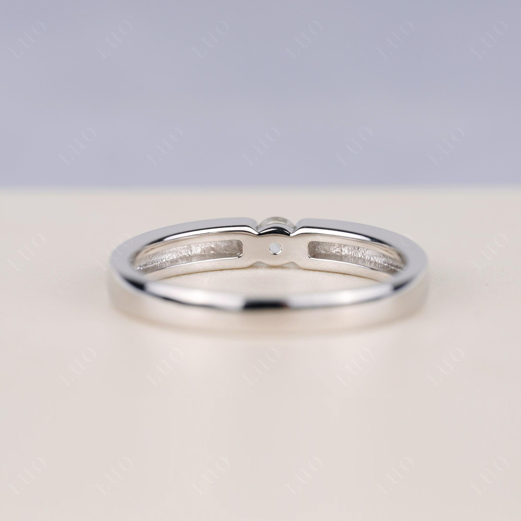 White Topaz Solitaire Band Ring - LUO Jewelry