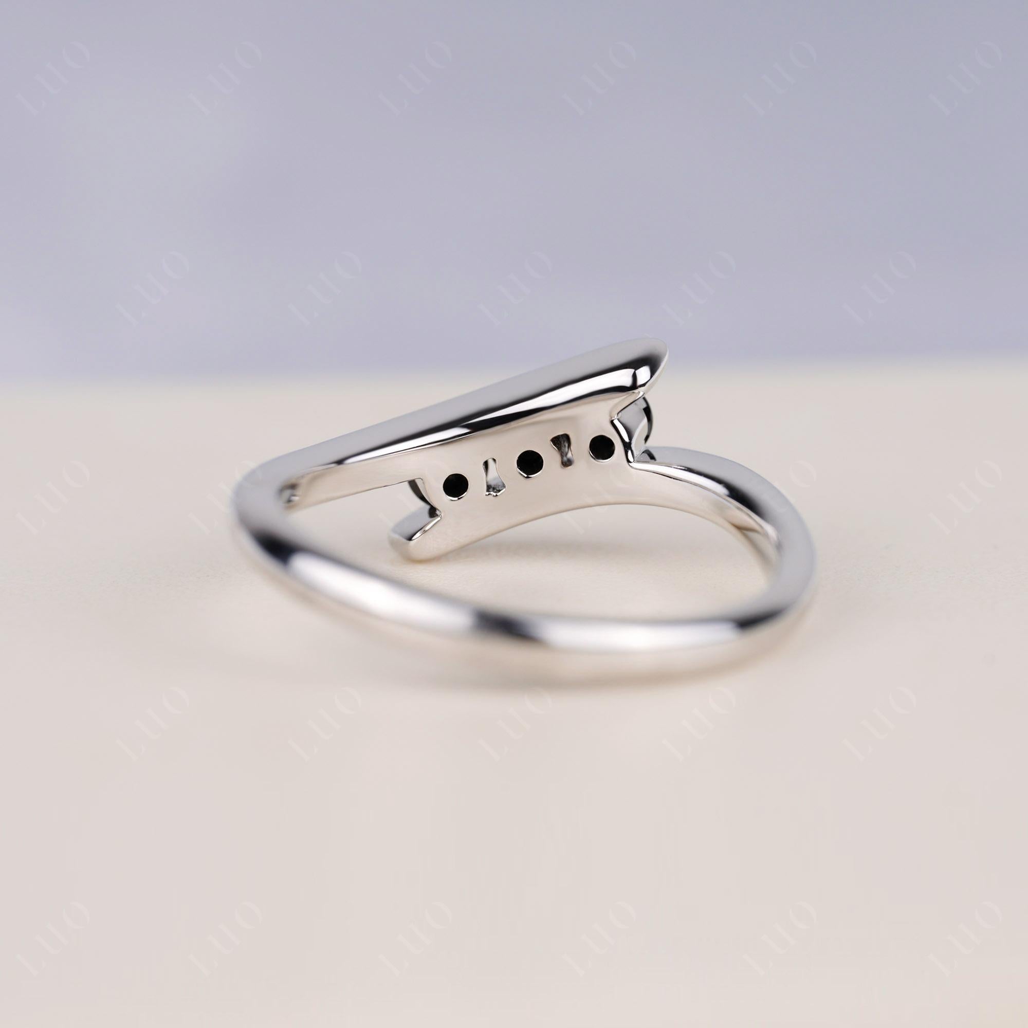 3 Stone Black Spinel Bypass Ring - LUO Jewelry