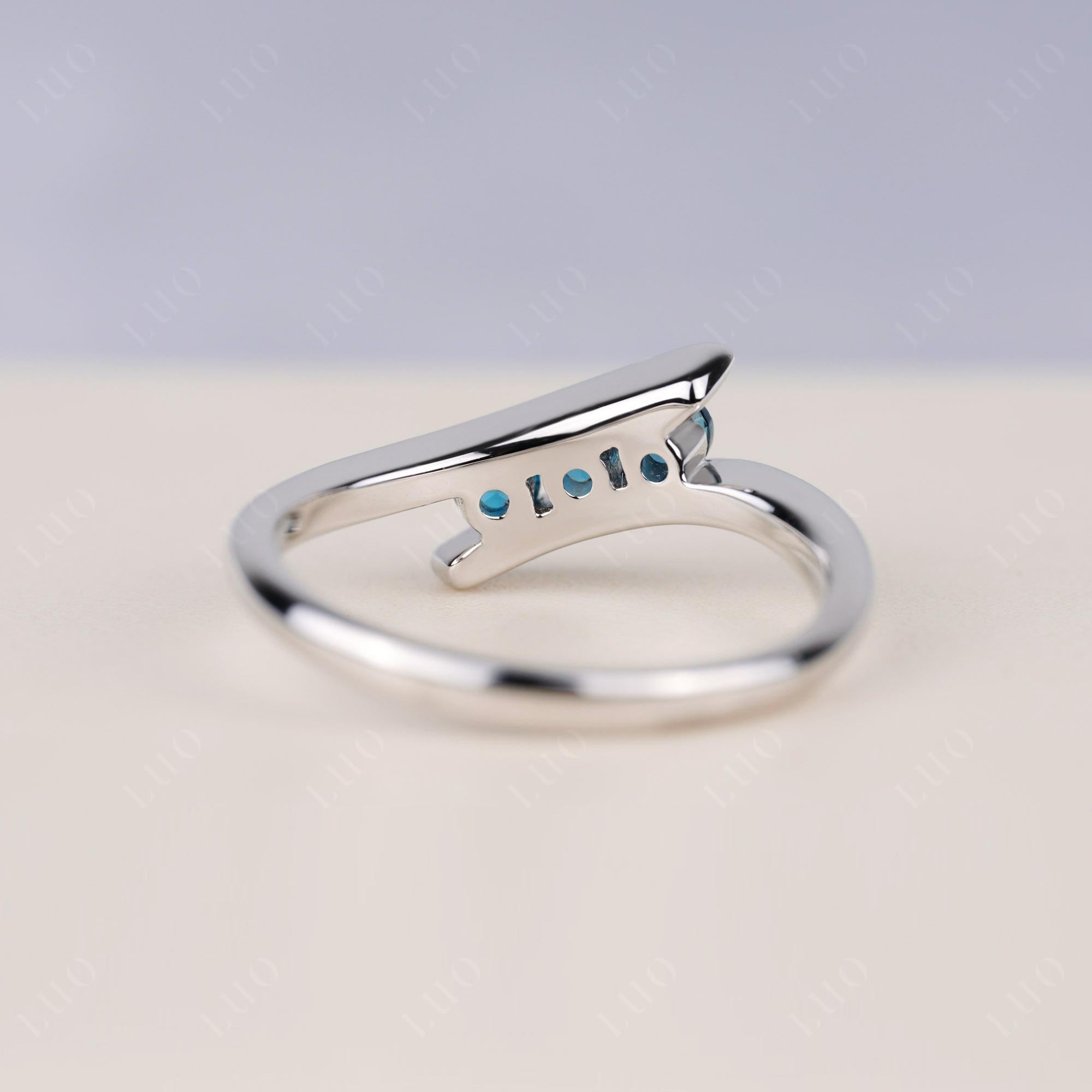 3 Stone London Blue Topaz Bypass Ring - LUO Jewelry