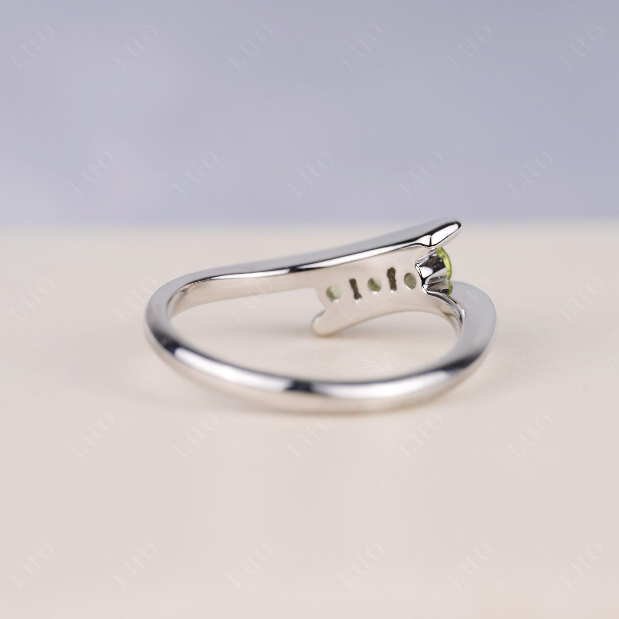 3 Stone Peridot Bypass Ring - LUO Jewelry