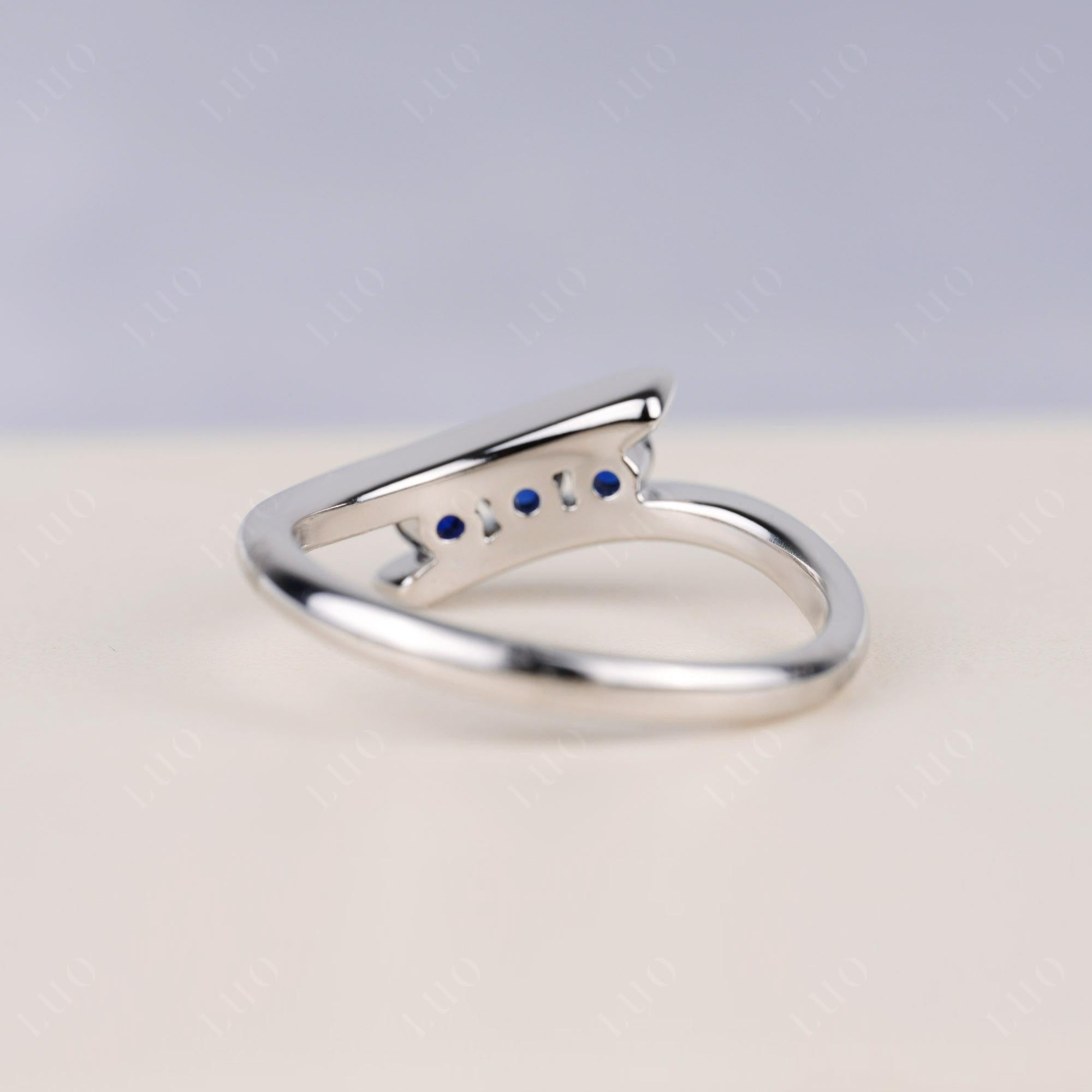 3 Stone Sapphire Bypass Ring - LUO Jewelry