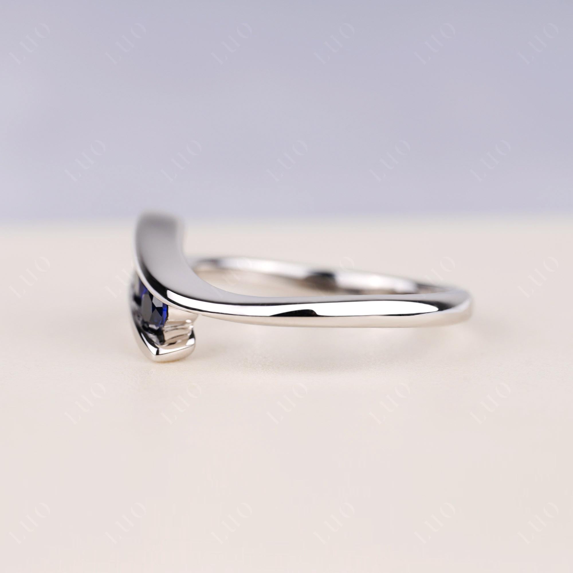 3 Stone Sapphire Bypass Ring - LUO Jewelry