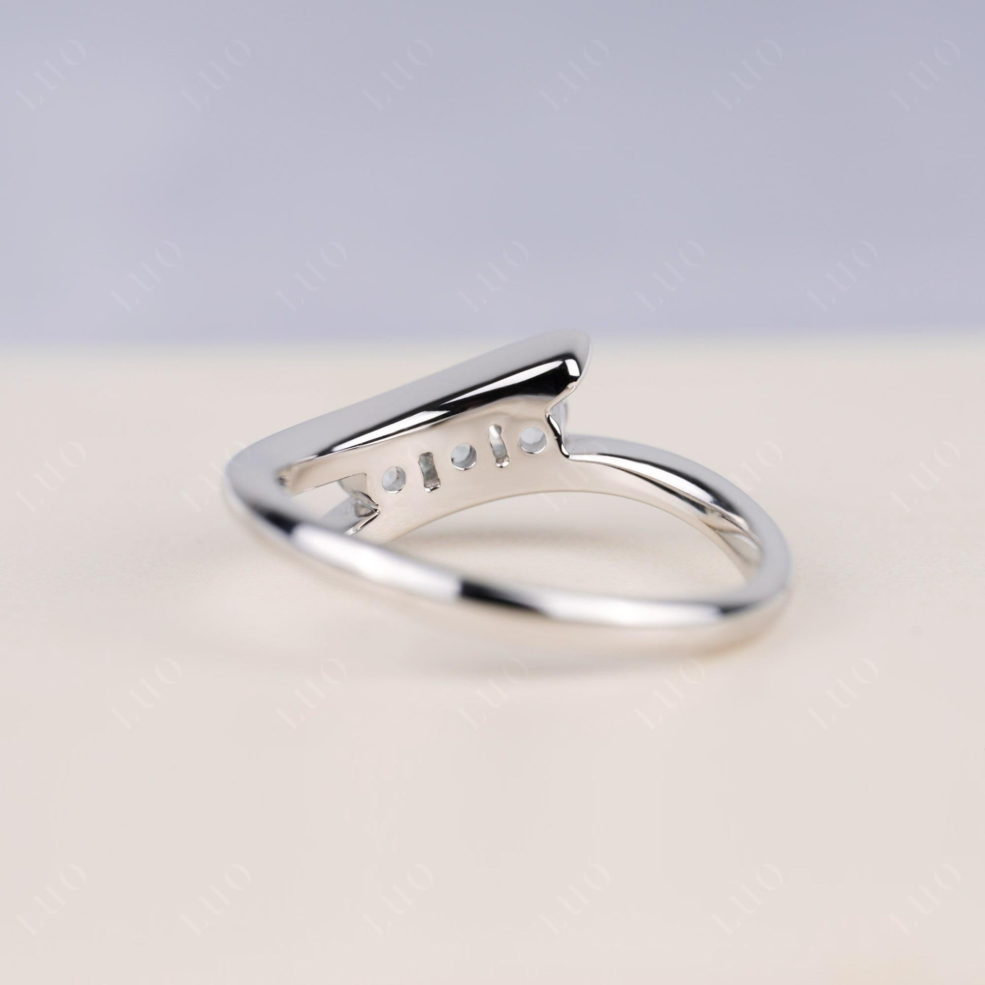 3 Stone White Topaz Bypass Ring - LUO Jewelry