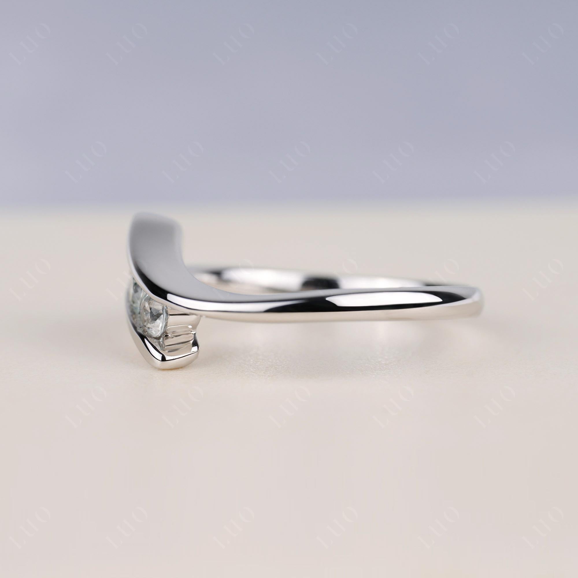 3 Stone White Topaz Bypass Ring - LUO Jewelry