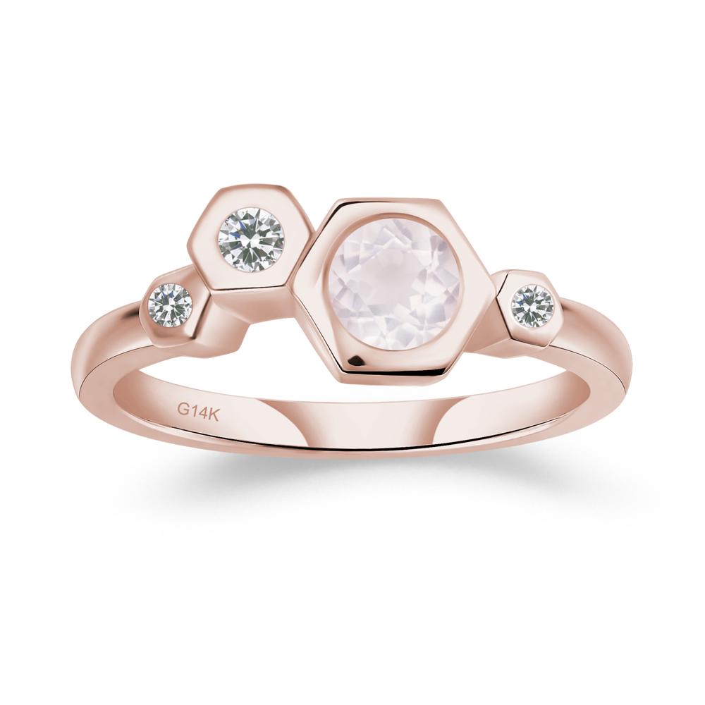 Rose Quartz Constellation Engagement Ring - LUO Jewelry #metal_14k rose gold