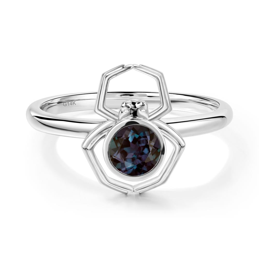 Alexandrite Bezel Set Spider Ring - LUO Jewelry #metal_14k white gold