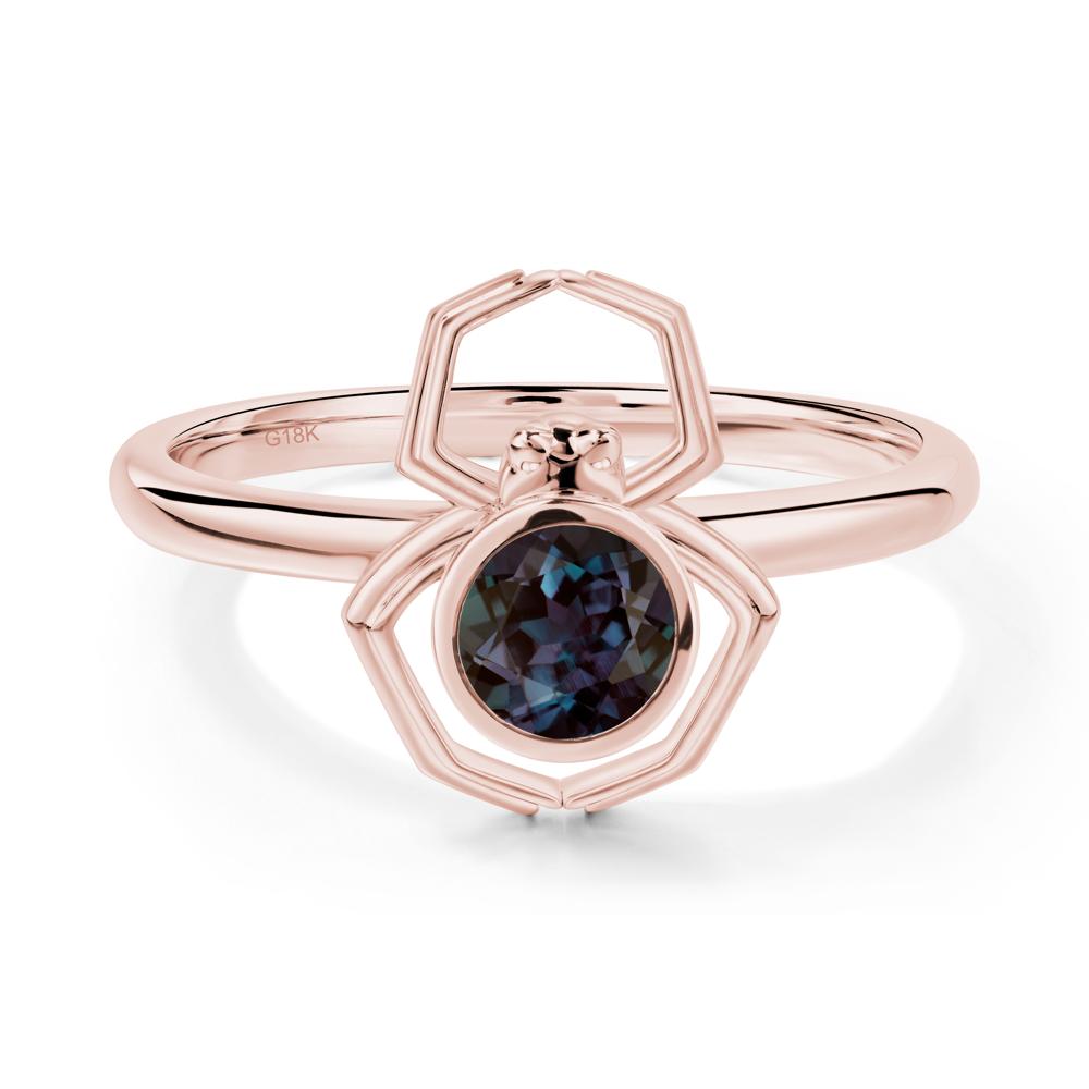 Alexandrite Bezel Set Spider Ring - LUO Jewelry #metal_18k rose gold